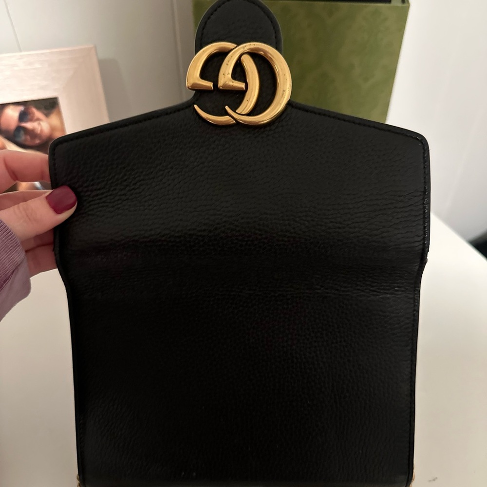 Gucci Marmont GG Chain Shoulder Bag (Black) - Picture 3 of 5